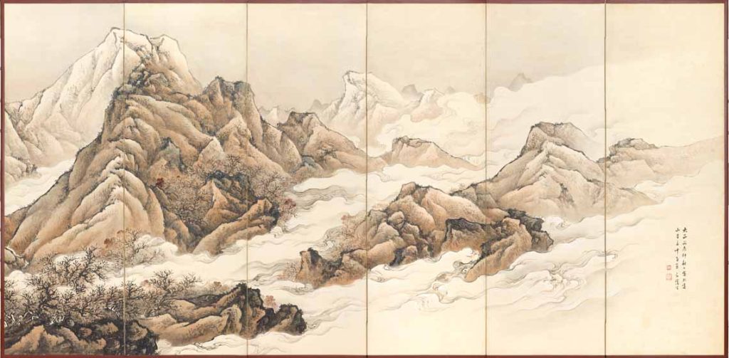 Okazaki Seiho, Mountains in Clouds
