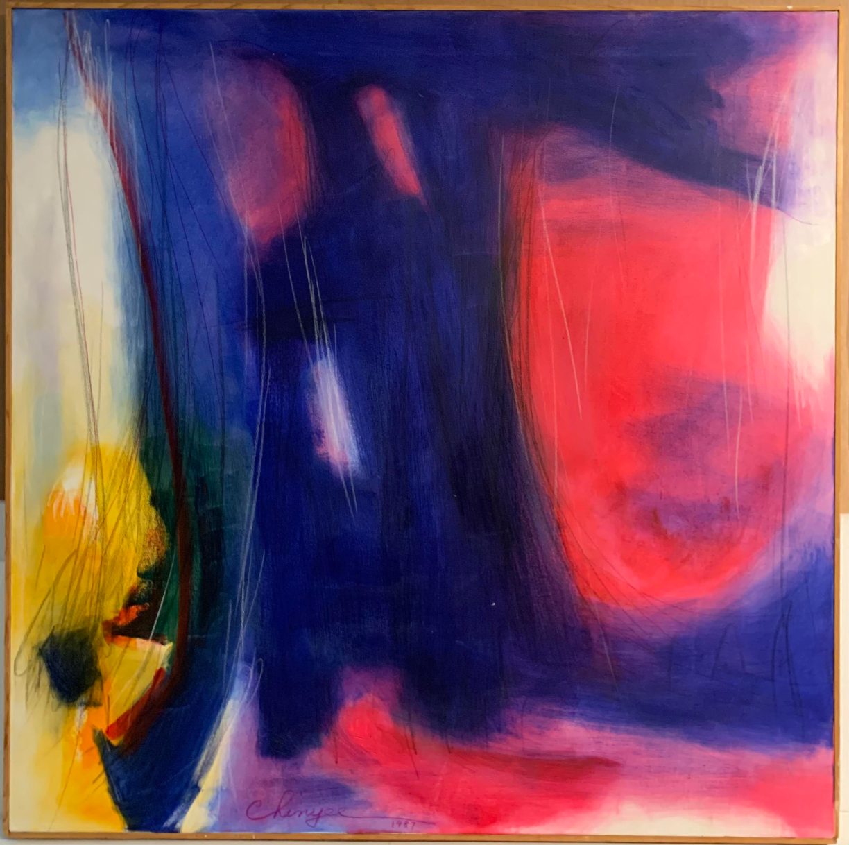 Chinyee, Untitled, 1987, Oil on canvas, 37.5 x 37.5 in.