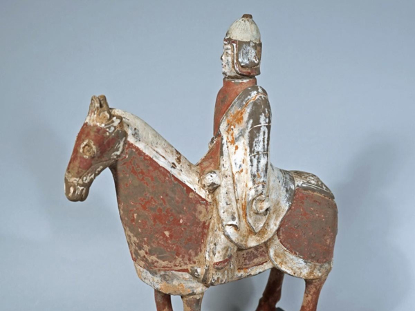 Chinese Painted Pottery Equestrian Figure
