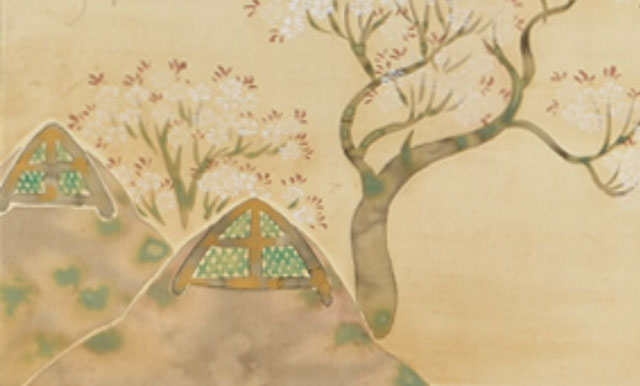 Hiroshi Yanagi Oriental Art Presents Cherry Blossoms and a Hut by Nakamura Hochu
