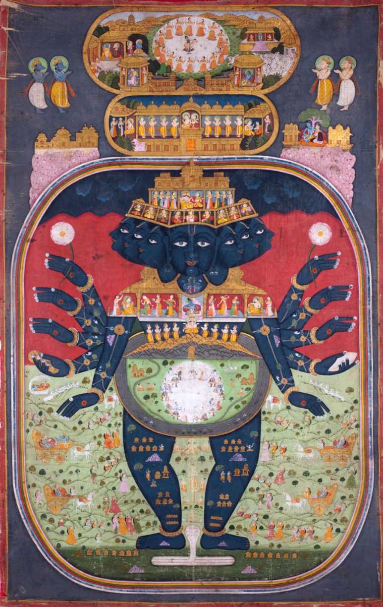 Krishna as Vishvarupa Indian painting