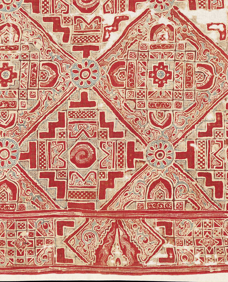 Indian Trade Cloth with Thai Temple motif